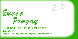 emese pragay business card